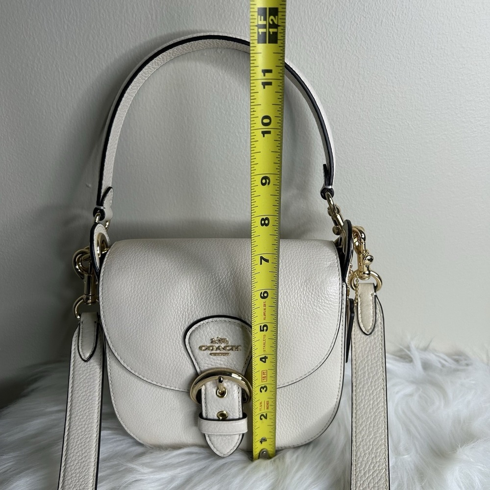 Coach Kleo 17 Chalk White Pebbled Leather Shoulder Bag Excellent - Picture 11 of 12